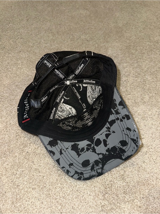 Affliction Black and Silver Rhinestone Embroidered Cross Hat main image 2
